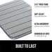 Gorilla Grip Thick Striped Memory Foam Soft Absorbent Velvet Bathroom Mats 24x17