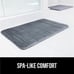 Gorilla Grip Thick Striped Memory Foam Soft Absorbent Velvet Bathroom Mats 24x17