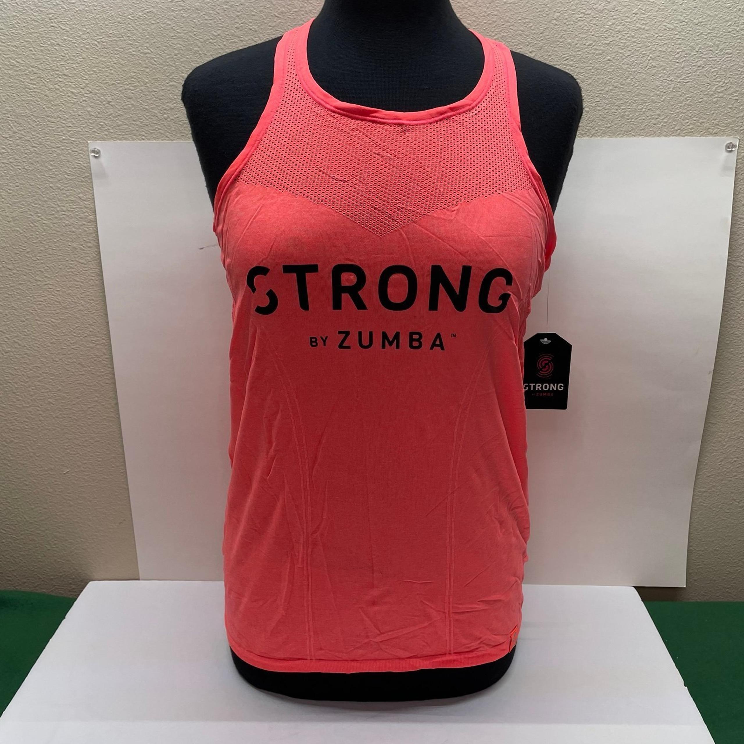 Strong by Zumba women’s athletic tank top size large - NEW coral & black