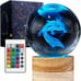 3D Crystal Ball Night Light with 16 Color LED Wooden Base,