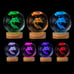 3D Crystal Ball Night Light with 16 Color LED Wooden Base,