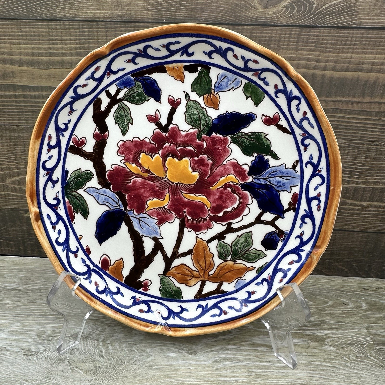 Gien France Paint Main Salad Plate 7.5 Inch Flower Plate