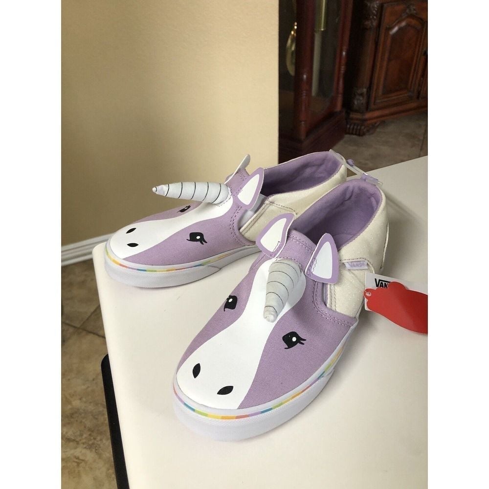 Vans Asher V Slip-On Kids 'Unicorn shoes size 4
