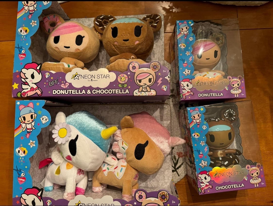 NIB Tokidoki Neon Star plush and figurine lot