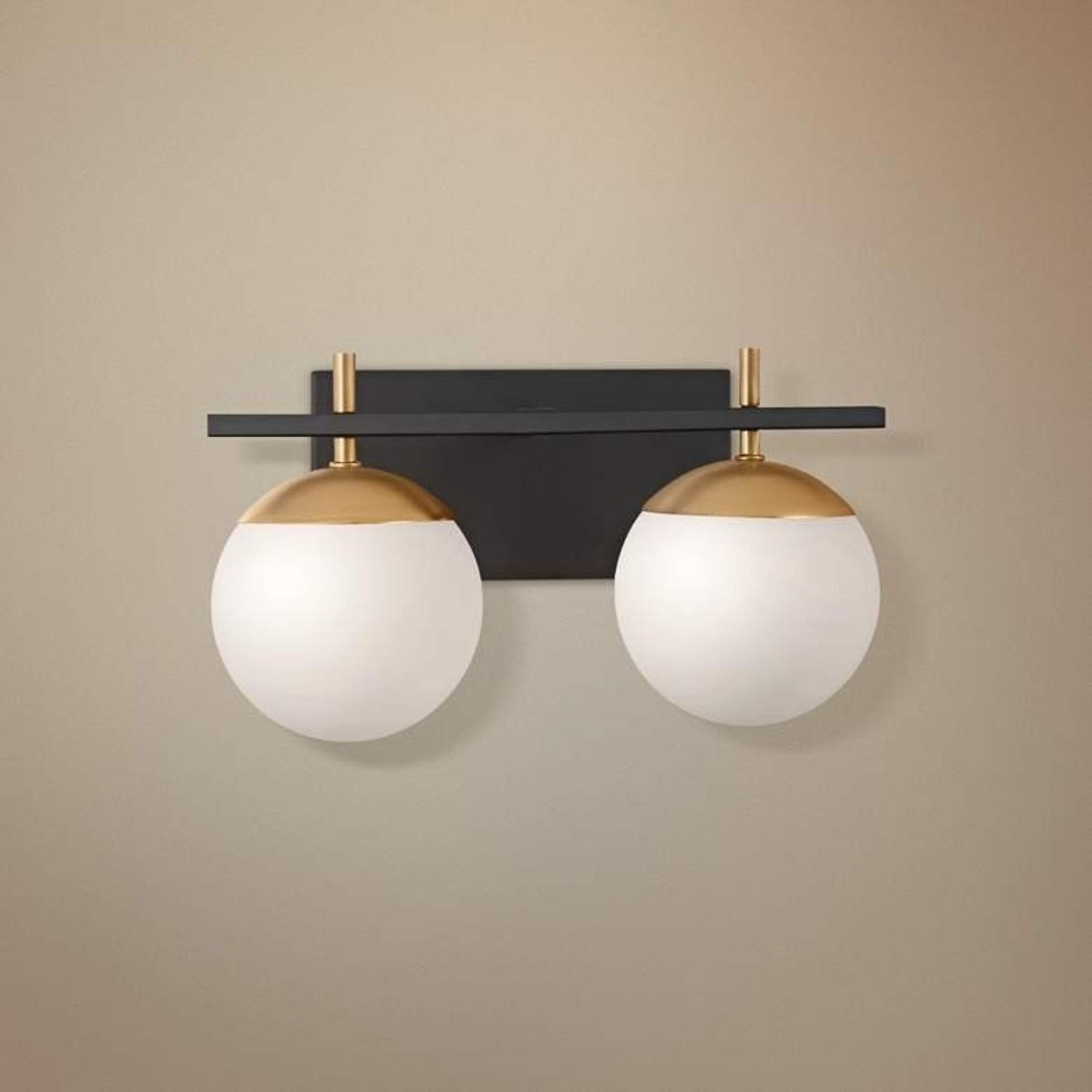 NEW! George Kovacs Alluria Black and Gold 2-Light Wall Sconce