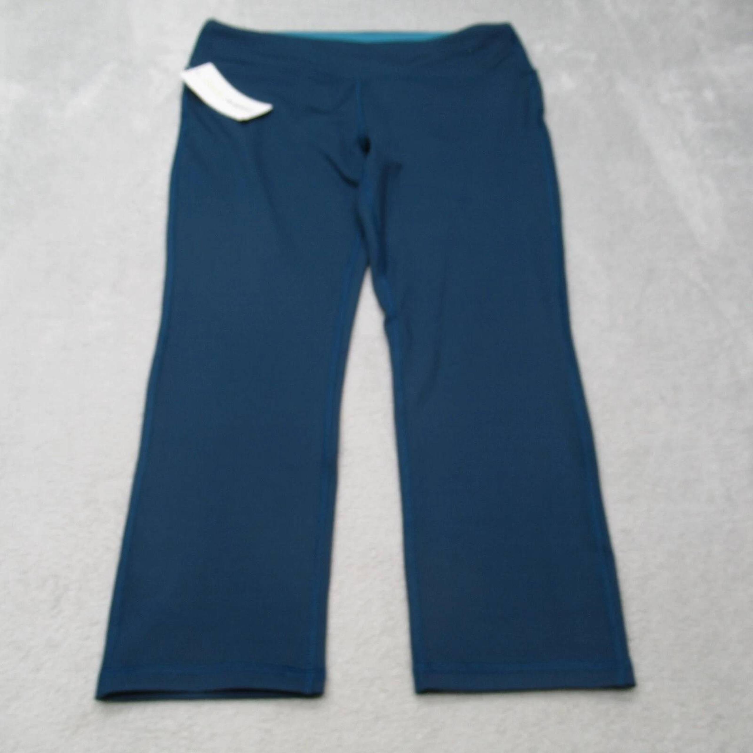Marika Sport Leggings Womens Large 12-14 Blue Yoga Pant Tight 30x21 NEW