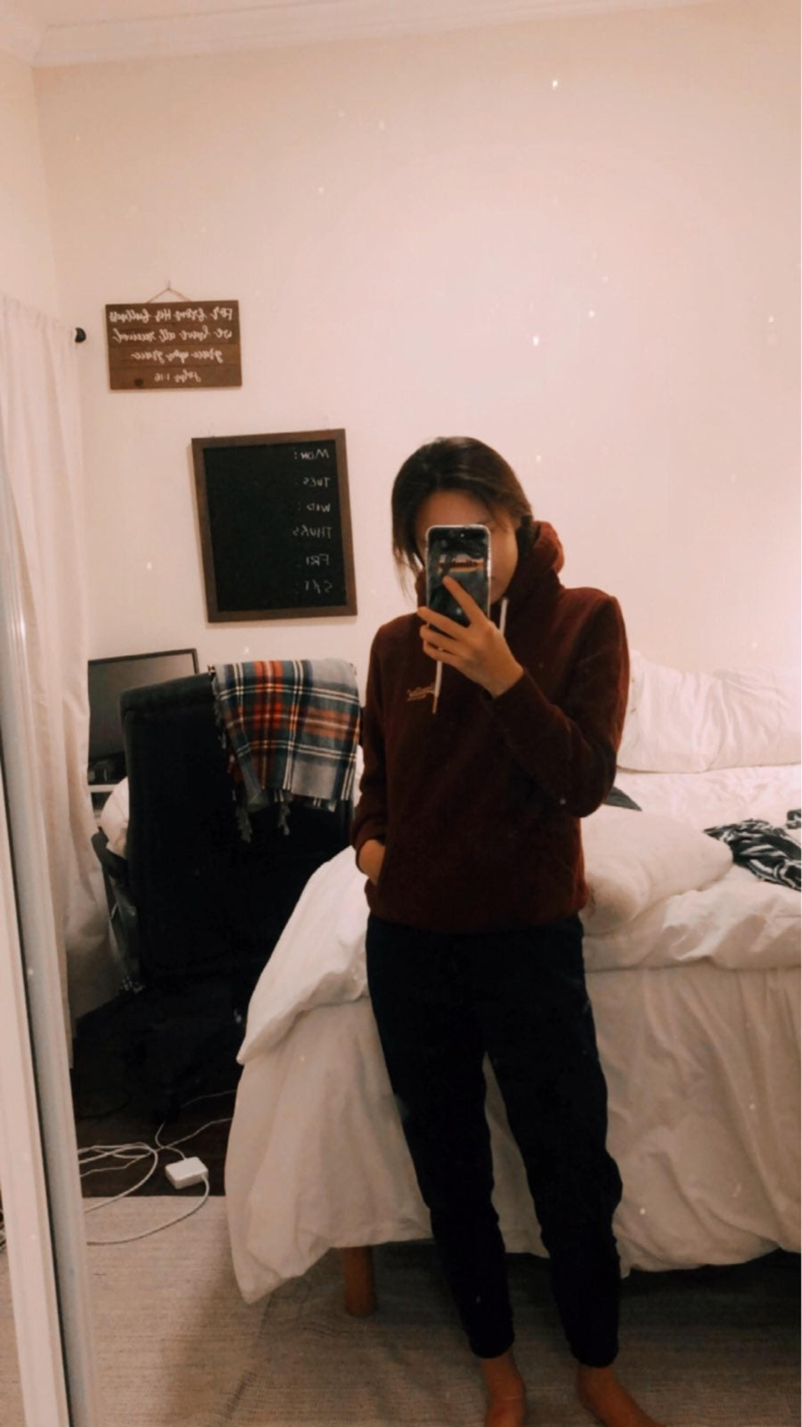 Superdry Hoodie - Maroon Colored