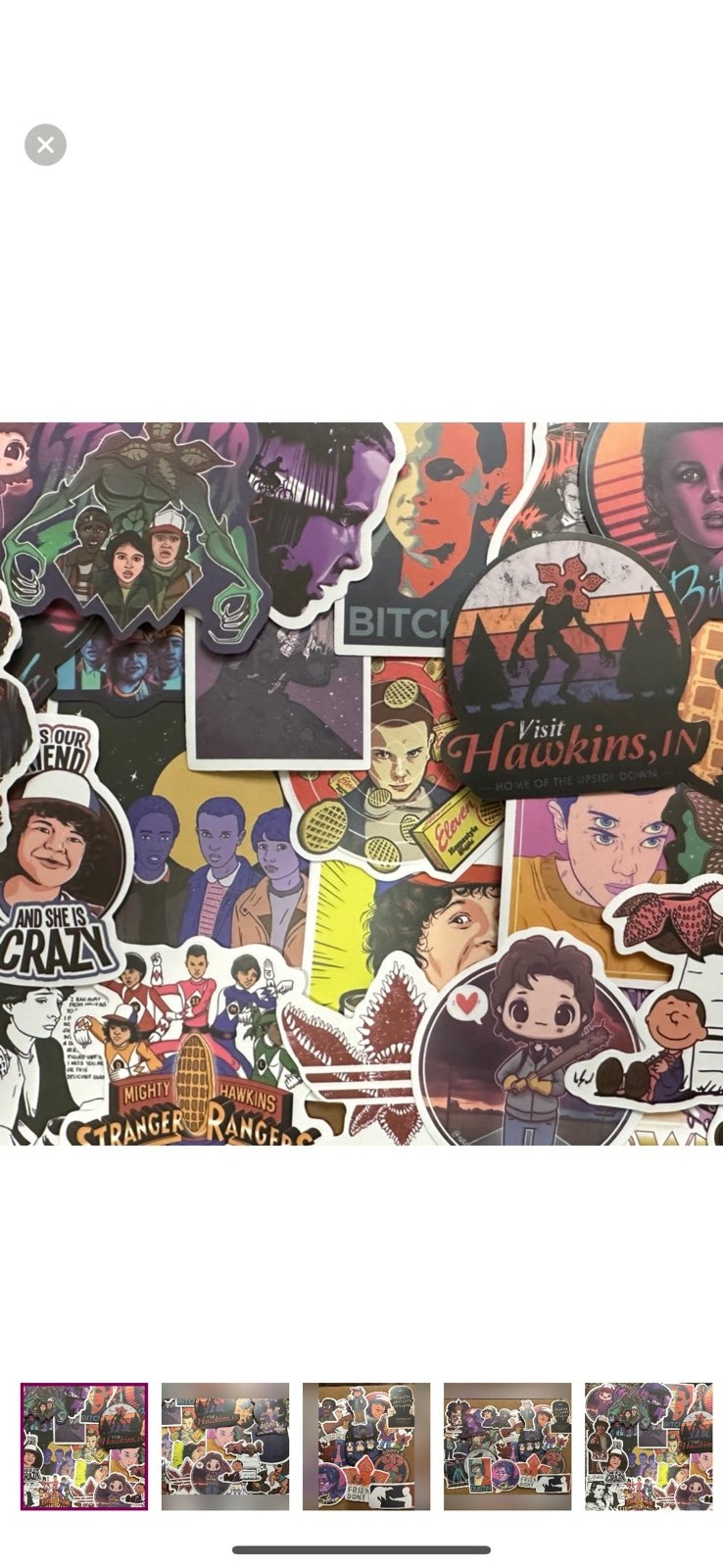 50 Pack of stranger Things vibrant sticker pack - Matte finish
