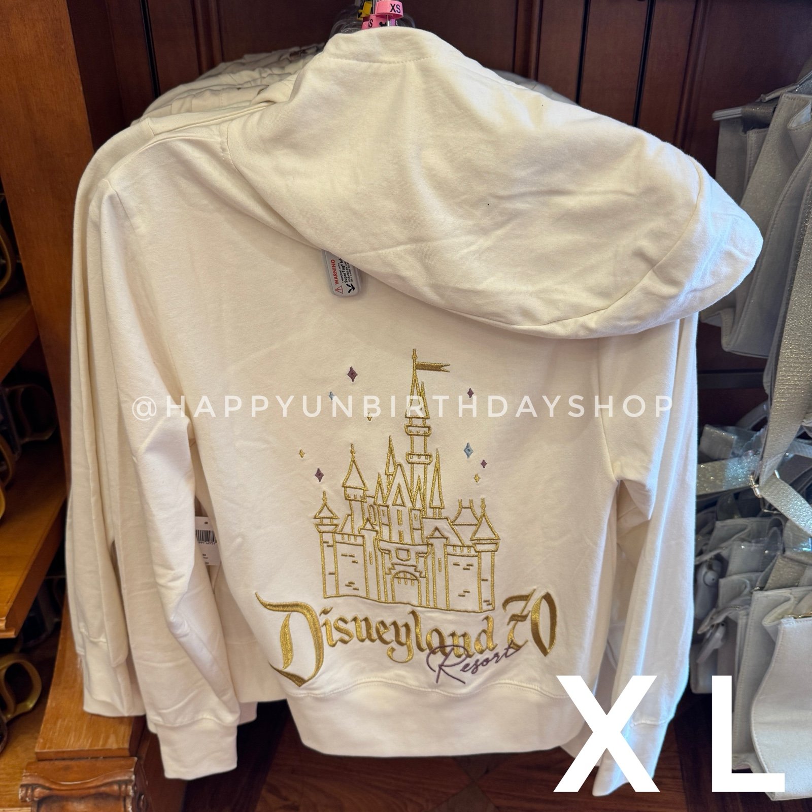Disney Parks Disneyland 70th Anniversary Celebration Castle Zip Up Hoodie XL