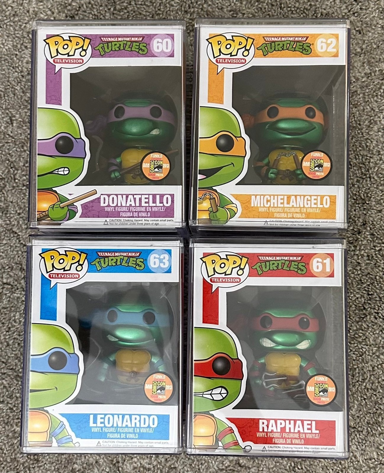 Funko Pop Metallic Teenage Mutant Ninja Turtles from the 2013 SDCC set of 4