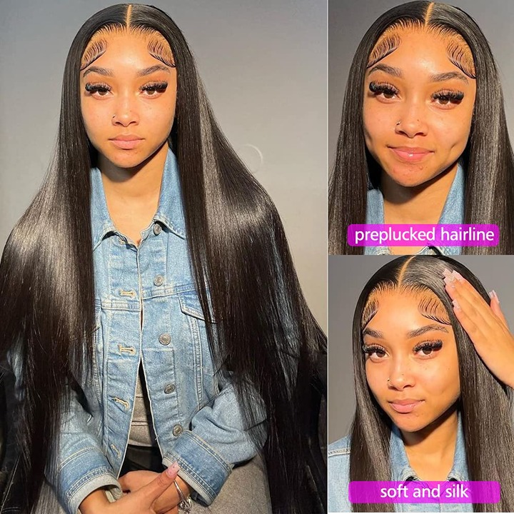 22 Straight 13x4 HD Transparent Lace Frontal Wigs Human Hair shd5c