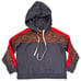 MONROW Supersoft Fleece Print Block Pullover Hoodie In Leopard & Faded Black