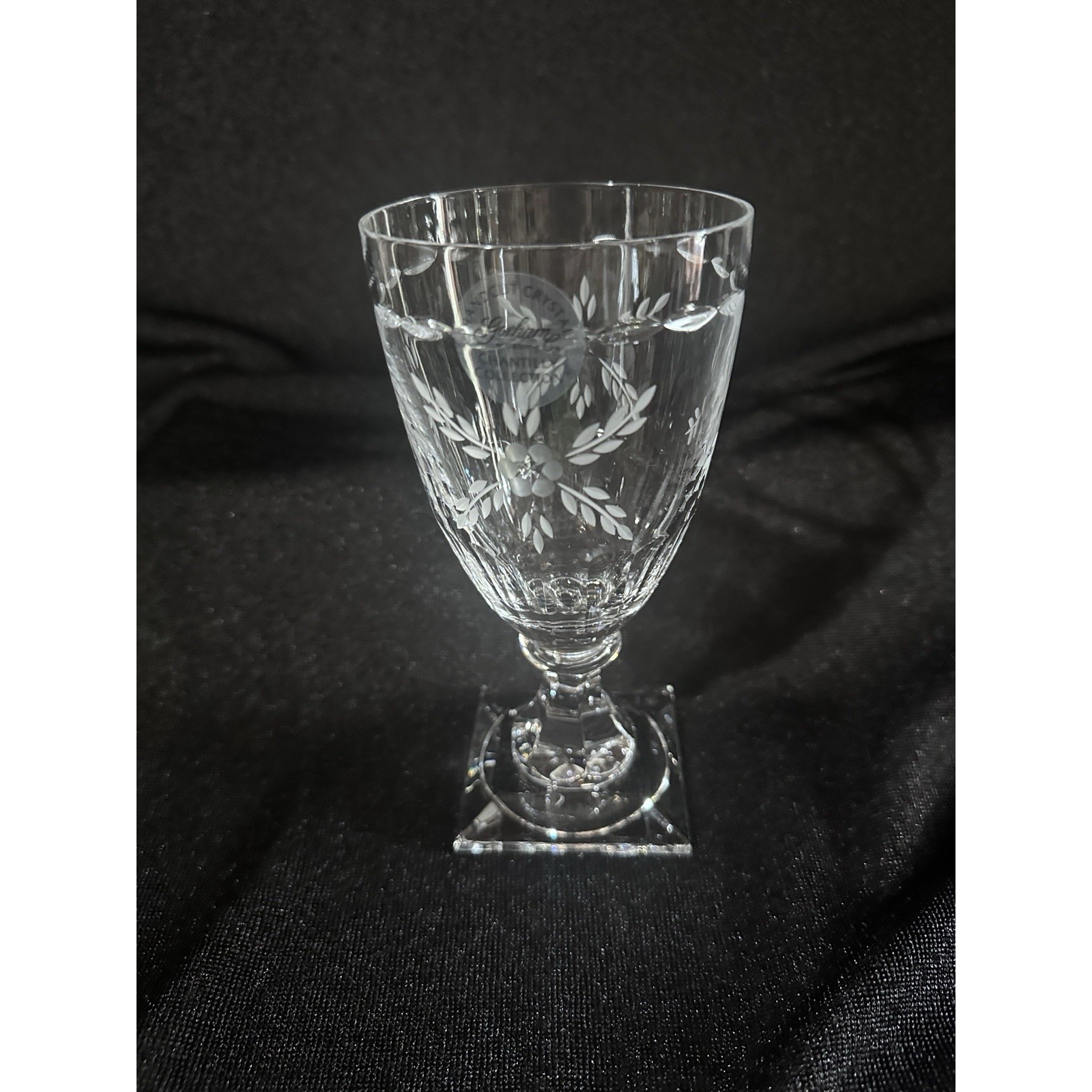 Gorham Crystal Hand Cut Wine Glass Chantilly Etched 7 3/4 Elegant Glass