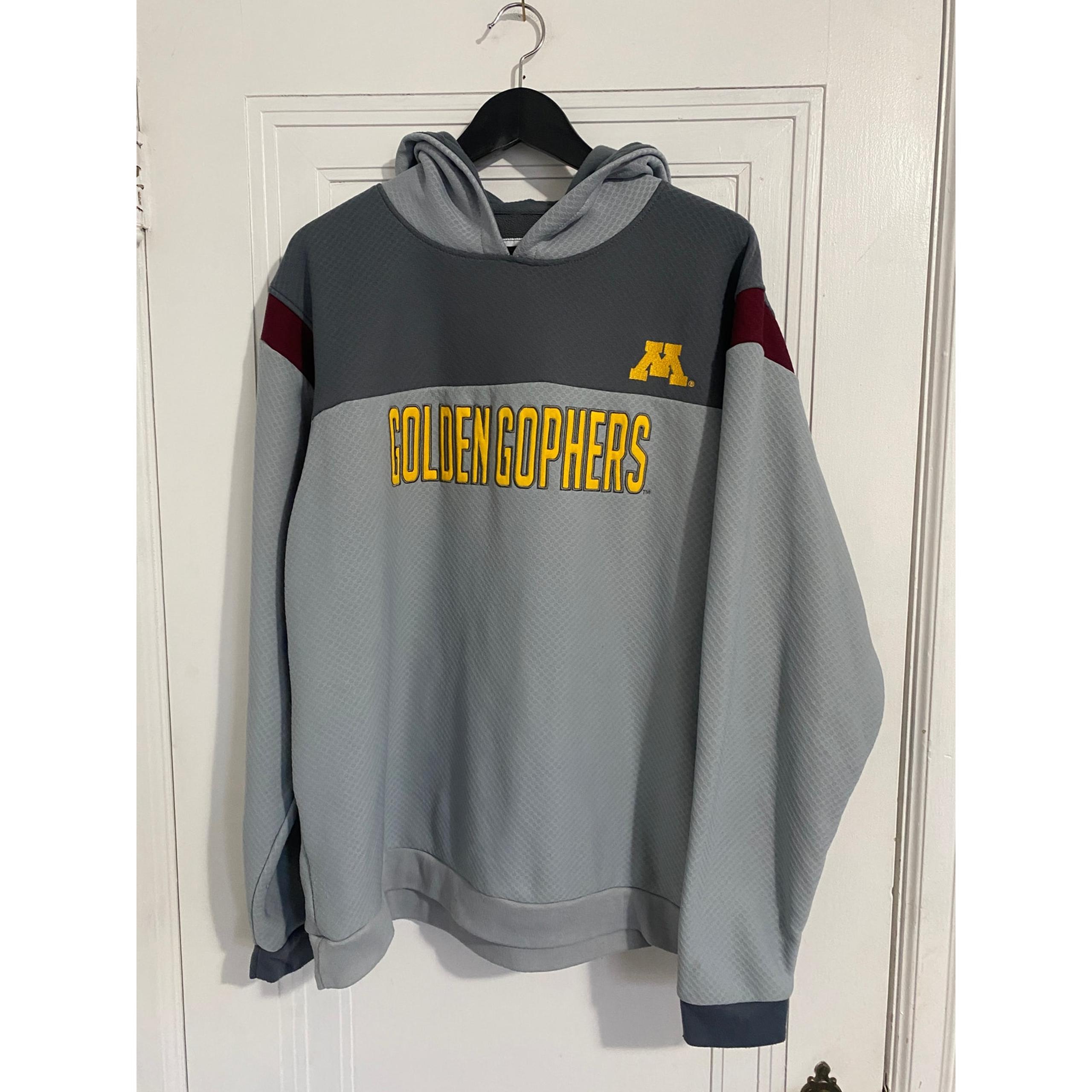 Minnesota Gophers Gray Stitched Hoodie Sweatshirt Size XL