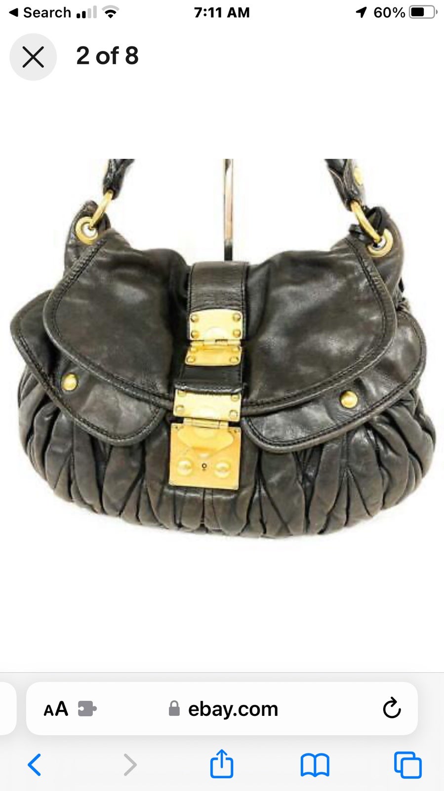 Miu Miu Black Coffer Matelasse Leather Handbag Satchel