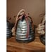3 Galvanized Metal Christmas Holiday Bell on Rope Hanger Distressed Rustic