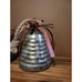 3 Galvanized Metal Christmas Holiday Bell on Rope Hanger Distressed Rustic