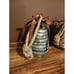3 Galvanized Metal Christmas Holiday Bell on Rope Hanger Distressed Rustic