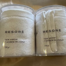 2 new Resore white face washer towels