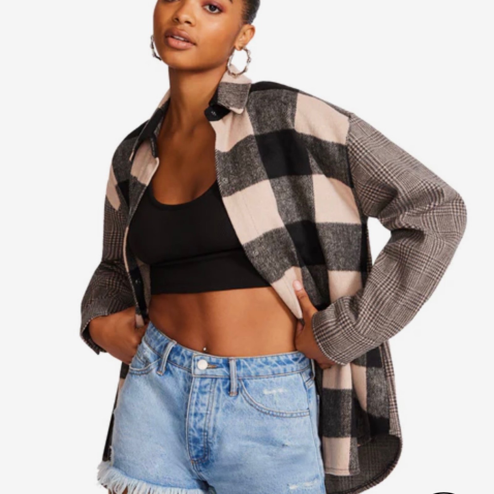 Steve Madden Blue Shacket Flannel