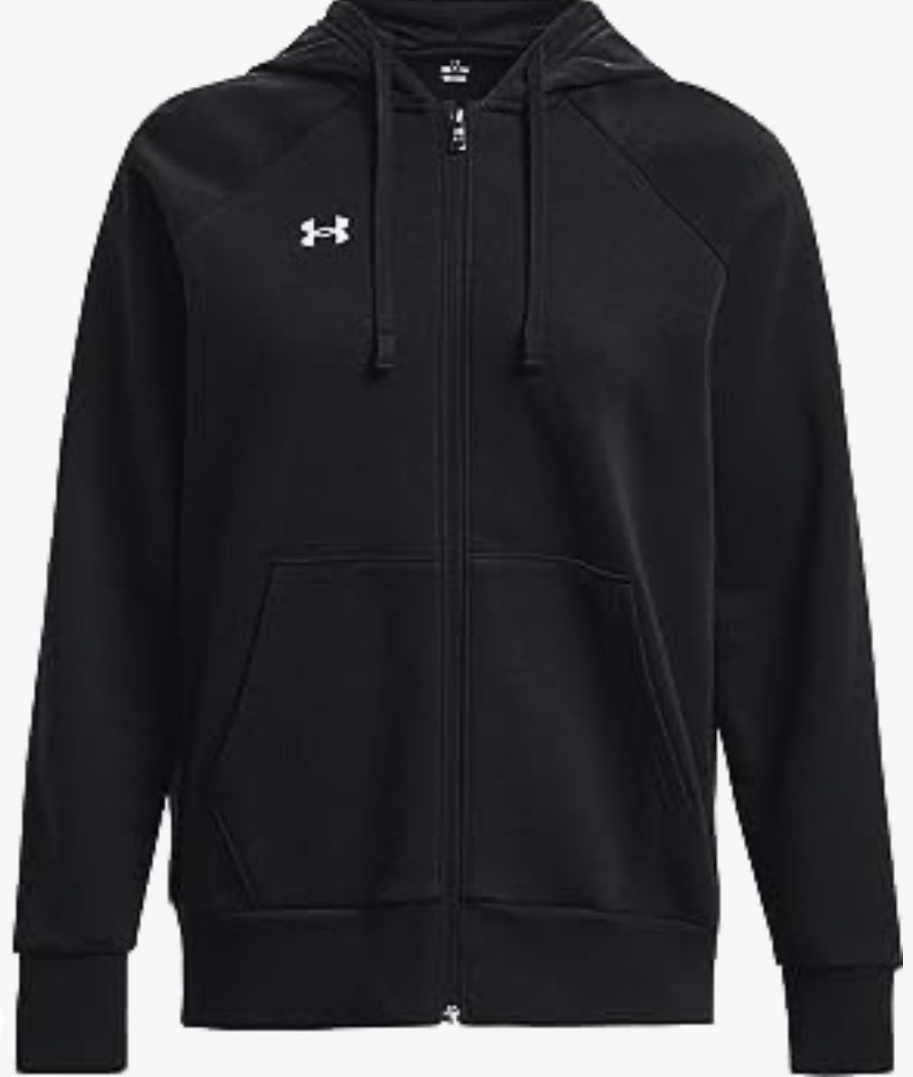 Under Armour L106809 Womens Black Rival Fleece Full-Zip Hoodie Size XS NWT