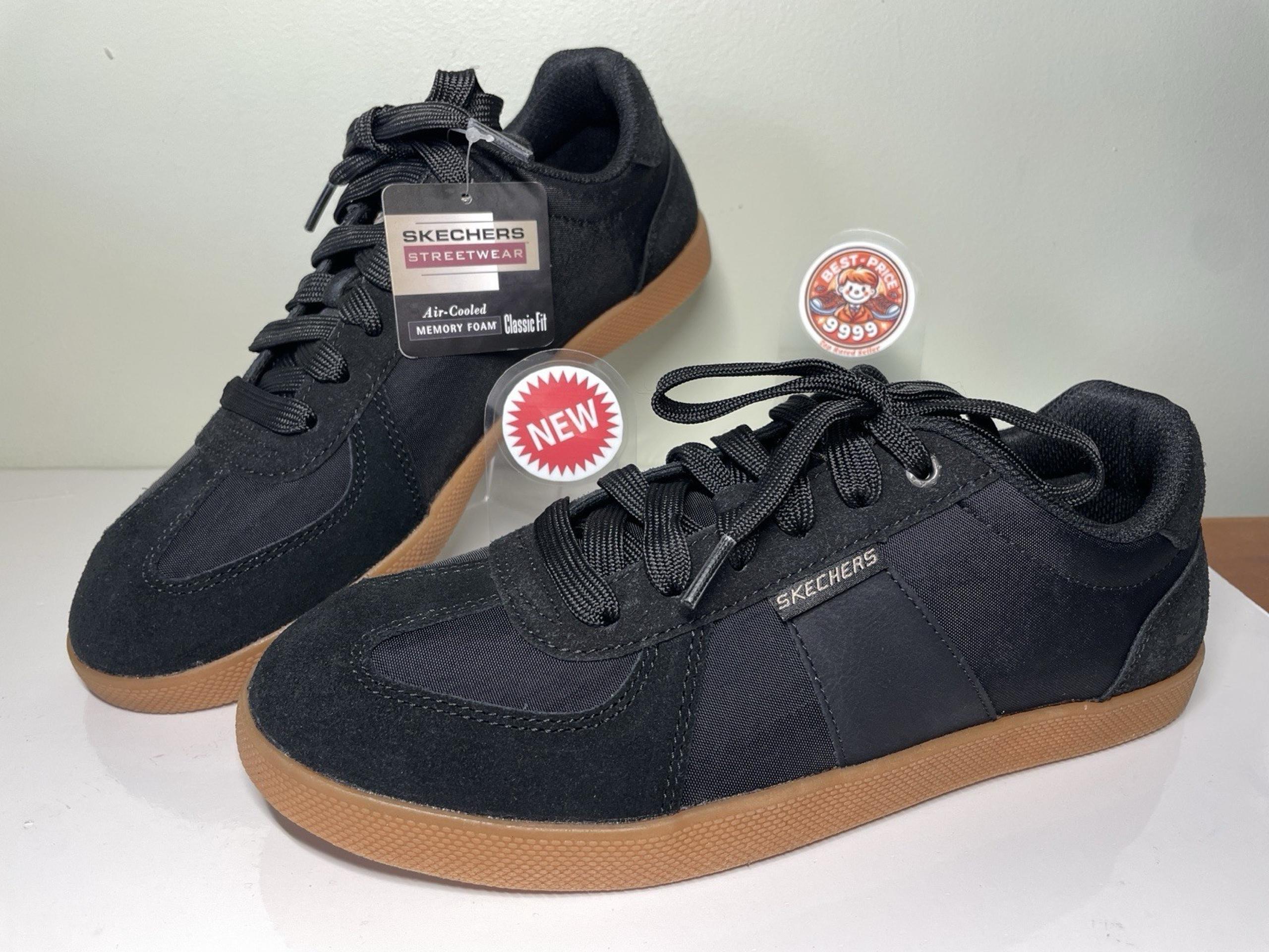 Skechers - Size 7.5 - Men's Placer Camilo Low Casual Black Shoes - New with box
