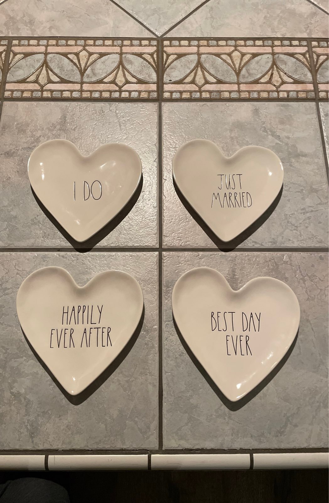 4 Rae Dunn heart plates