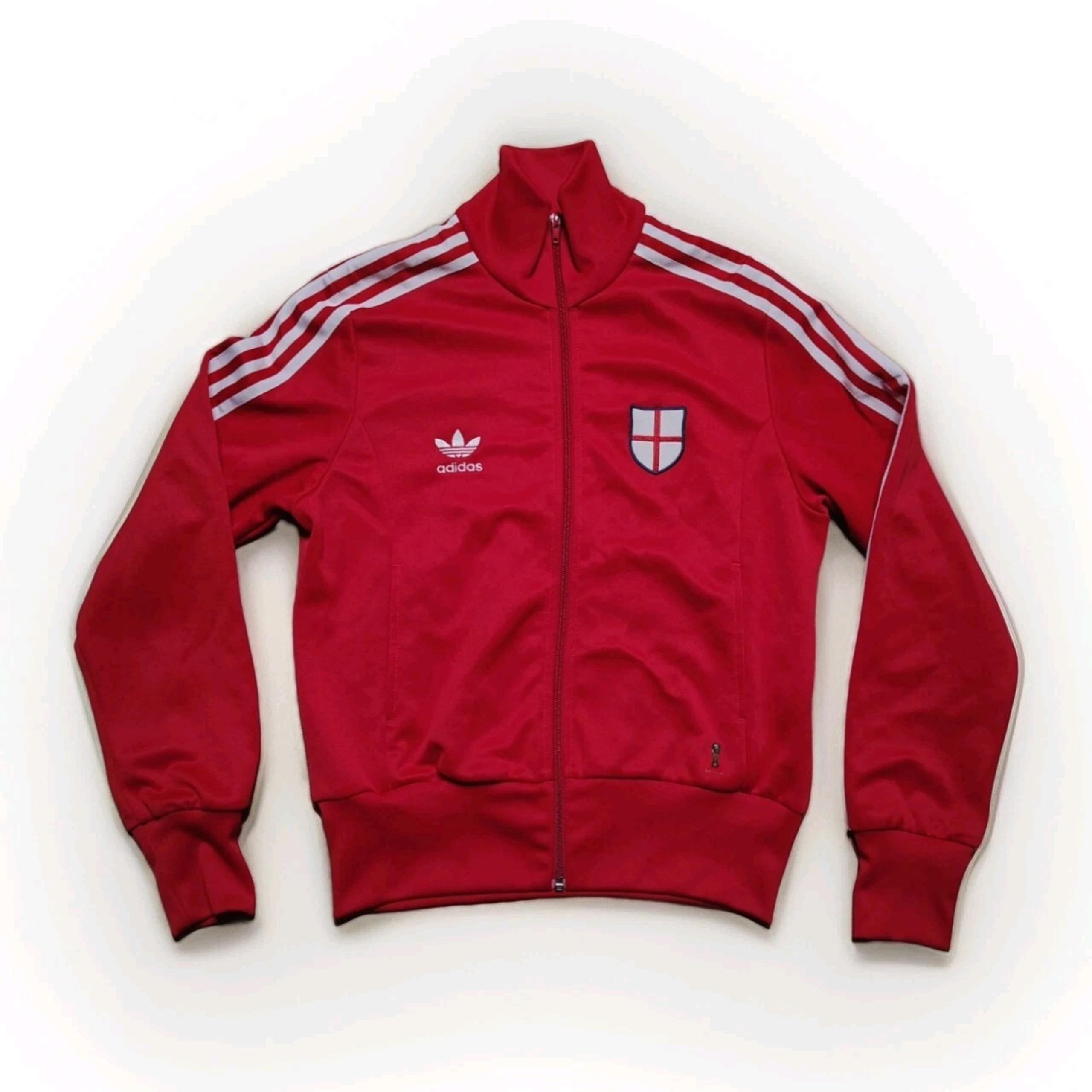 Adidas Red Track Jacket England Women's Medium Red 1974 Fifa World Cup Football