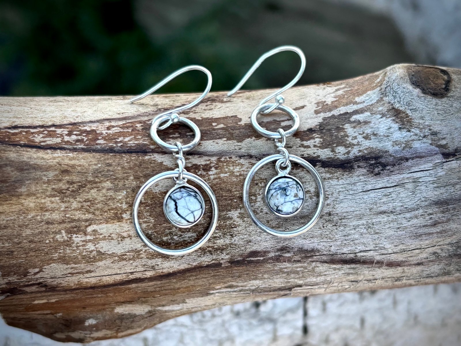 White Buffalo Turquoise Earrings