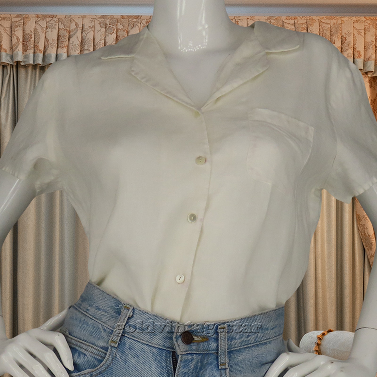 Vintage Brooks Brothers 100% Irish Linen Top Shirt Blouse L
