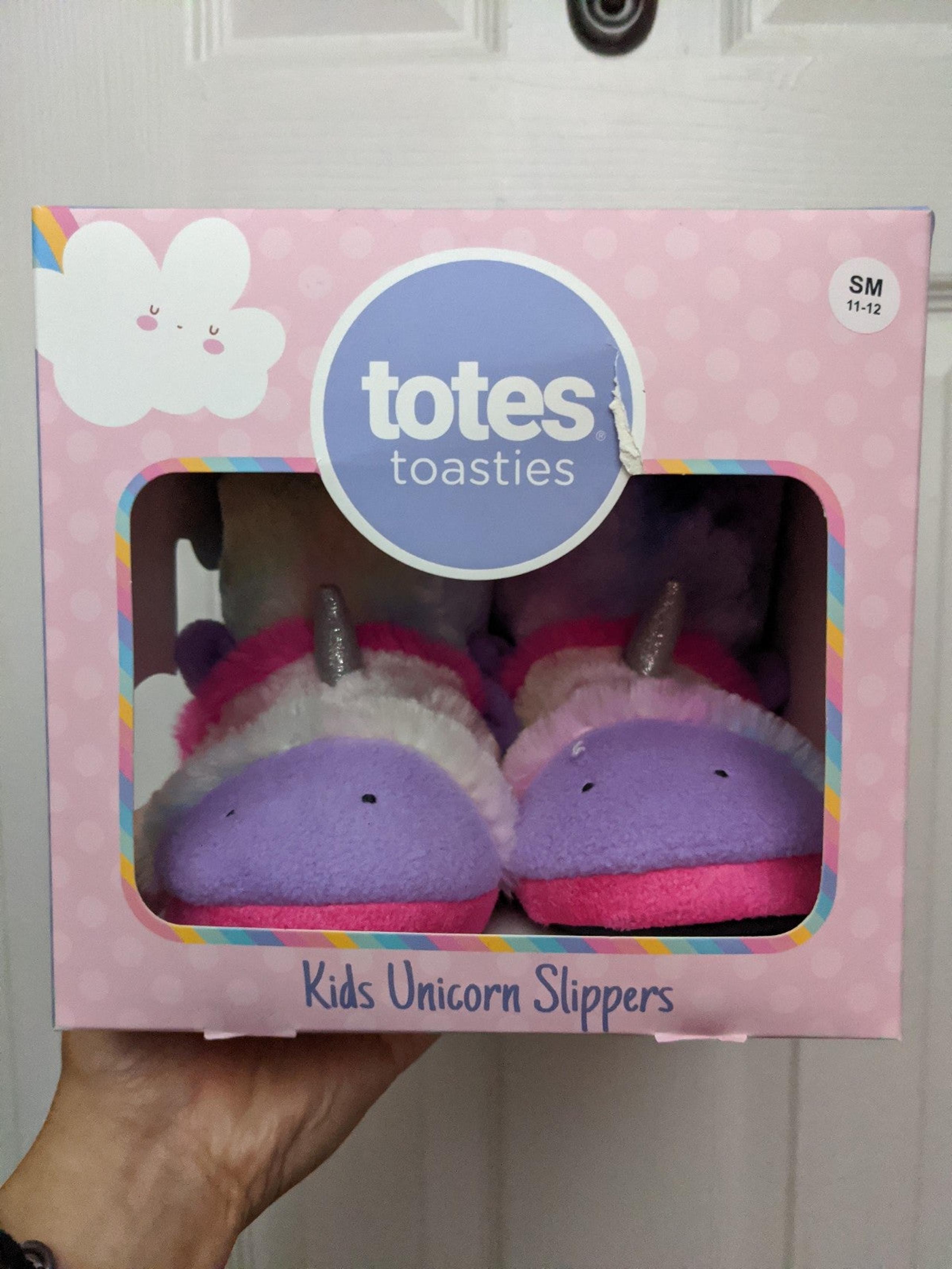 Totes toasties unicorn kids slipper boots NEW small 11-12