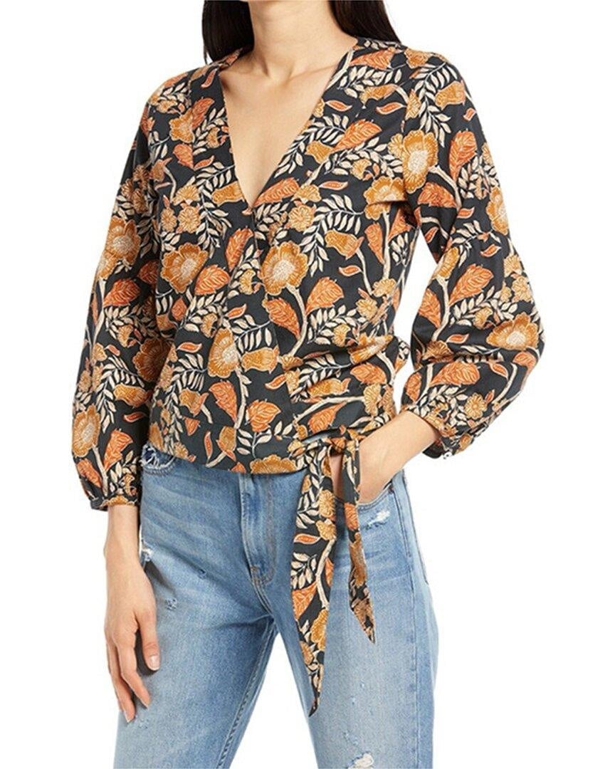Faherty Women's Blue Seraphina Wrap Blouse