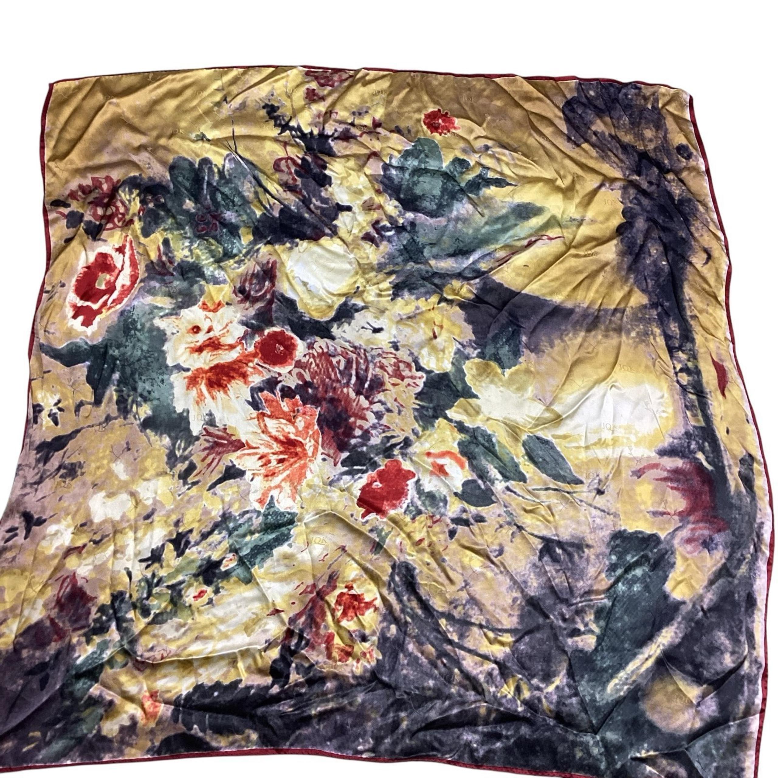 JQK 100% silk scarf 33 x 34