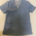 FIGS Scrubs womens small Casma two pocket top heathered indigo blue