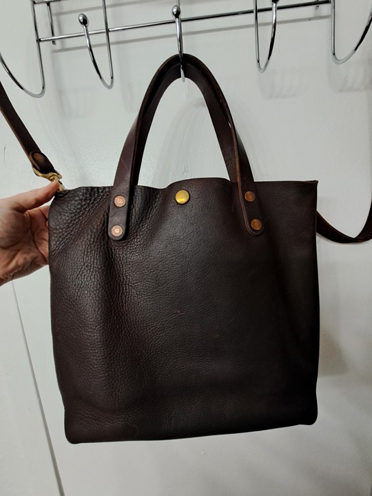 KMM Hickory or Brown Kodiak Mini Tote with matching crossbody strap