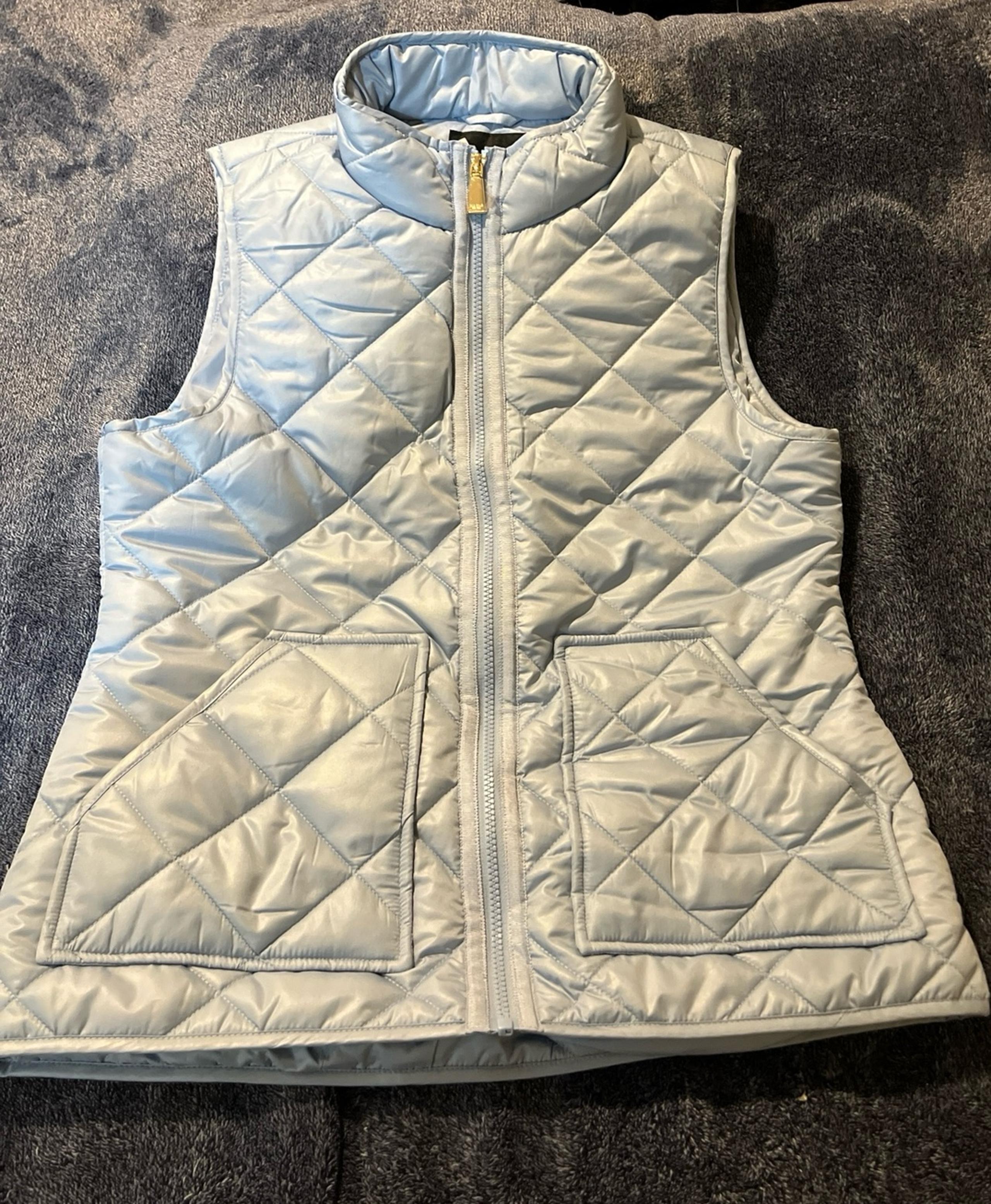 New Women’s Kate Spade Quilted Vest Size Medium NWT Light Blue Jacket