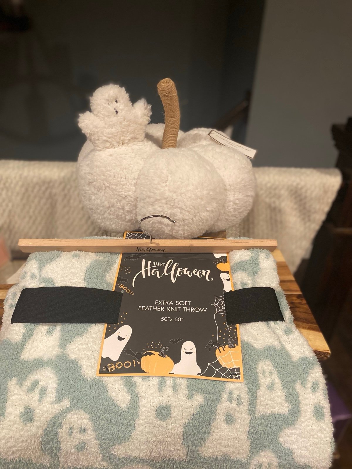 Happy Halloween Green Mint ghost throw & cupcake & cashmere ghost pumpkin