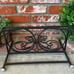 Black Wrought Iron Elevated Pet Feeder W/Silver Bowl Set; Ornate Scroll Design