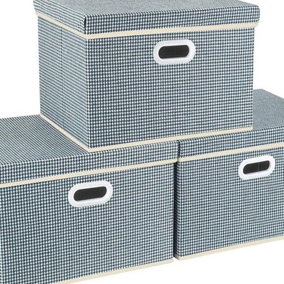 NEW 3 Pack Large Collapsible Storage Bins with Lids, 17.3x11.8x11.4 inches