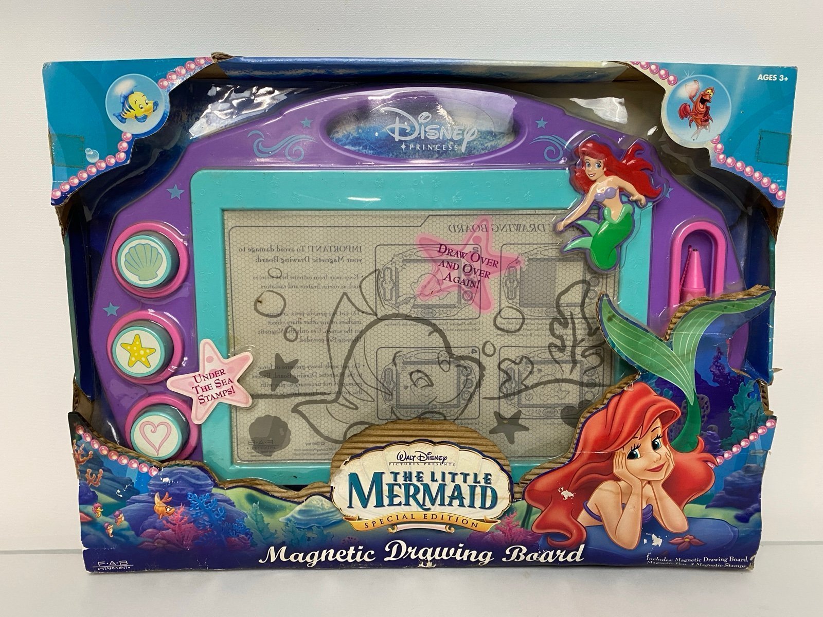 Rare Ariel Little Mermaid MAGNETIC DRAWING BOARD Disney Princess Bad Box New HTF
