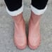Women's Sherpa Faux Fur Ankle Boot Blush Color