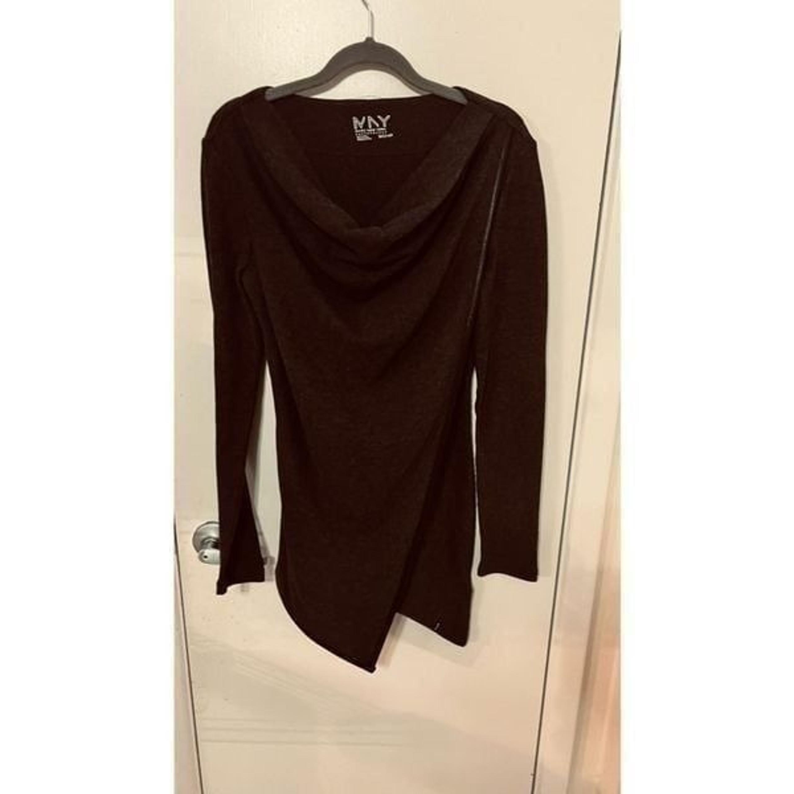 MNY Marc New York Performance Gray Hachi Cowlneck Tunic Top Shirt SZ S