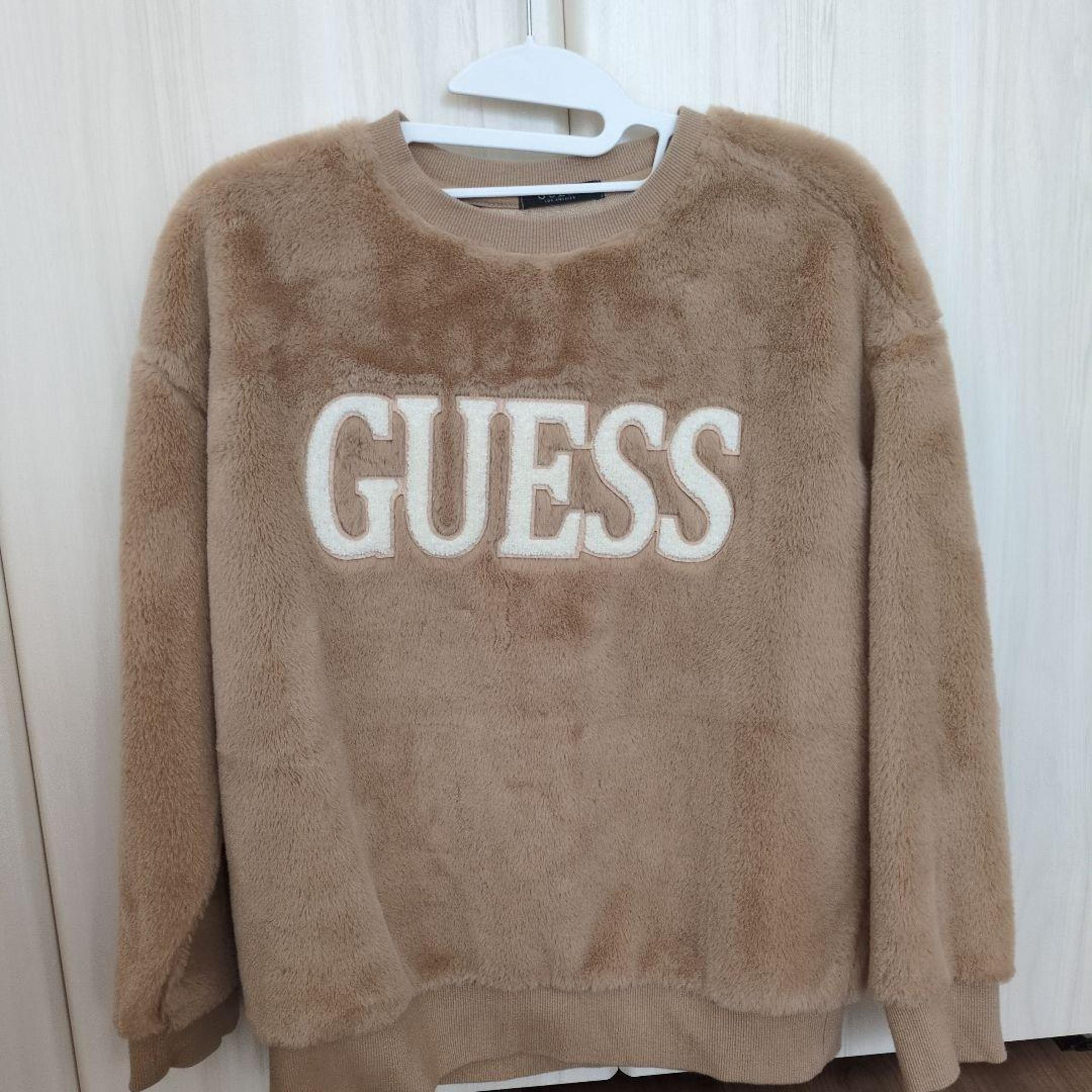 GUESS Fleece Trainer, Size S, Beige