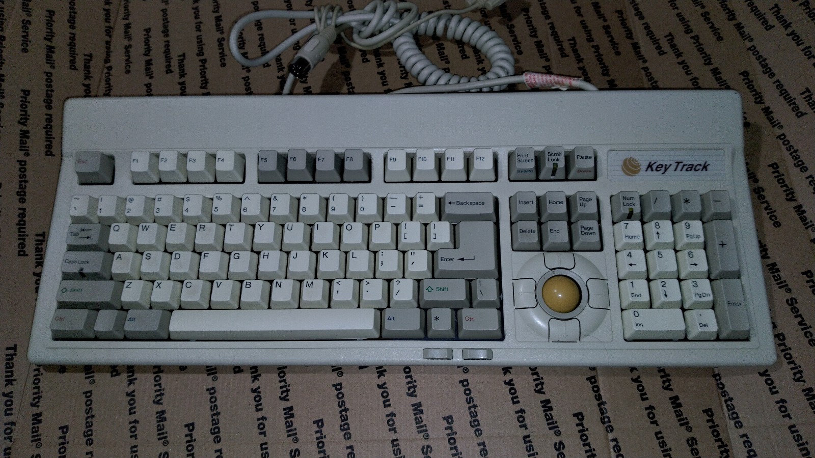 Vintage Focus Key Track Keyboard with roller trackball Clicky Keys
