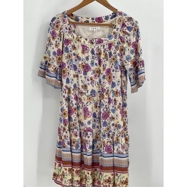 THML Dress Women's Size Small Floral Pleated Short Sleeve