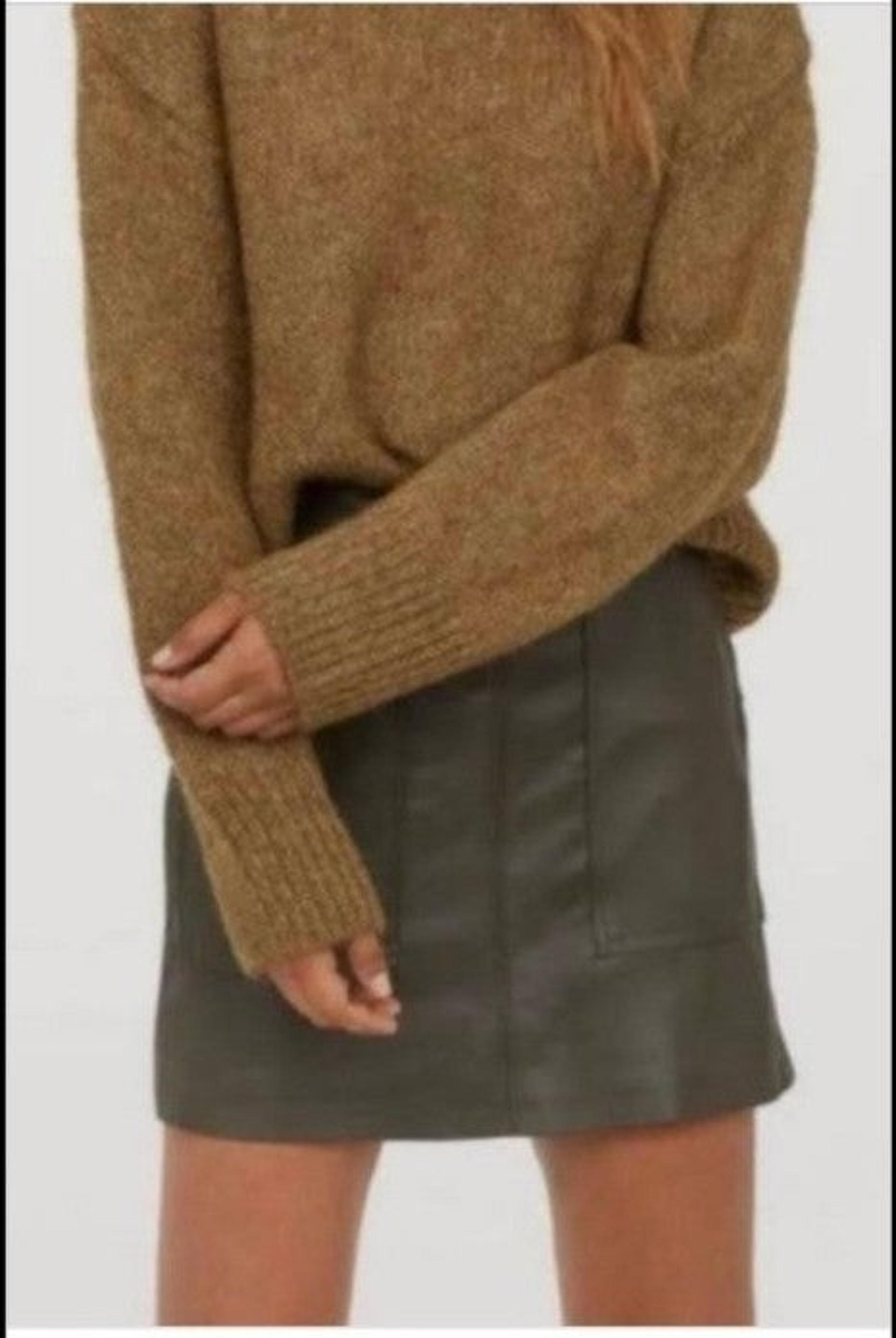 Faux Leather Olive Green Mini Skirt