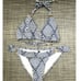 VIX PAULA HERMANNY Tube Triangle Bikini Top + Full Coverage Bottoms L Blue/white