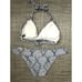 VIX PAULA HERMANNY Tube Triangle Bikini Top + Full Coverage Bottoms L Blue/white