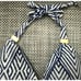VIX PAULA HERMANNY Tube Triangle Bikini Top + Full Coverage Bottoms L Blue/white