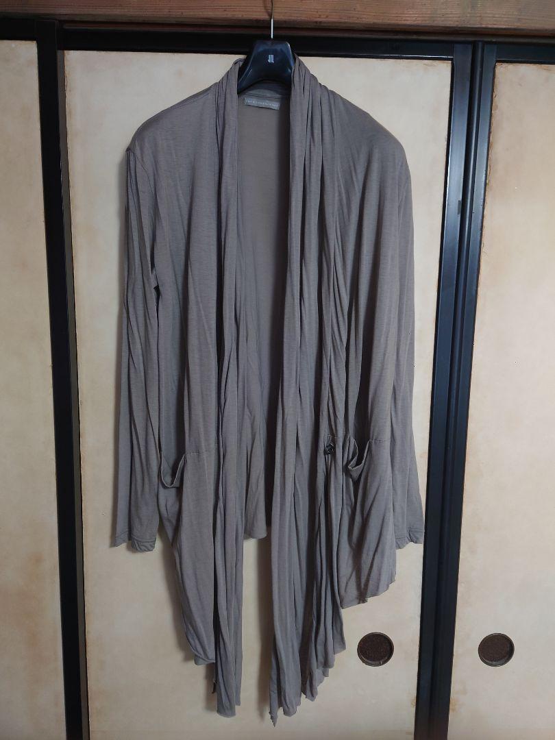 【Diet Butcher Slim Skin】Gray Asymmetric Cardigan with Pocket